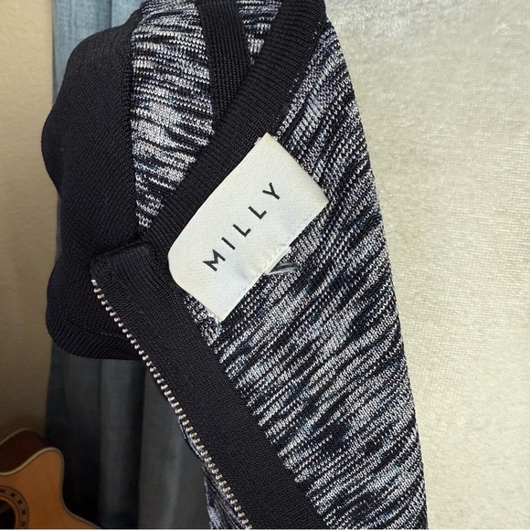 Milly Black & White Space Dye Knit Bodycon Dress Sz XS - Picture 8 of 12